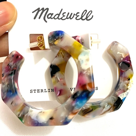 Madewell Jewelry - 🆕 Madewell Acetate Geometric Hoop Earrings